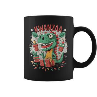 Happy Kwanzaa T Rex Dinosaur Kwanzaa Coffee Mug - Seseable