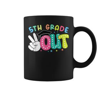 Happy Last Day Of School Peace Out 5Th Grade Graduation Coffee Mug - Monsterry