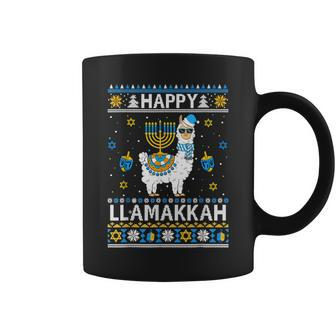 Happy Llamakkah Llama Alpaca Hanukkah Ugly Sweater Chanukah Coffee Mug | Mazezy