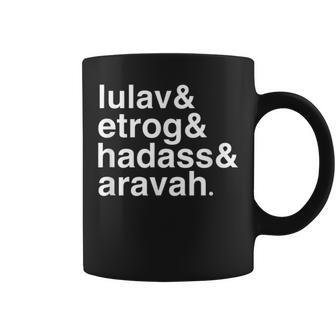 Happy Sukkot Jewish Holiday Four Species Lulav & Etrog Coffee Mug - Monsterry