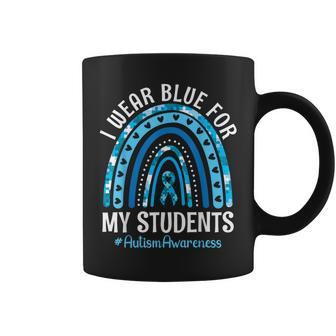 Happy Teacher I Wear Blue For My Students Autism Awareness Coffee Mug - Monsterry DE