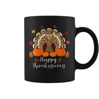 Happy Thanksgiving Turkey Day Leopard Print Pumpkin Coffee Mug - Monsterry