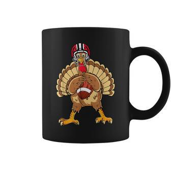 Happy Thanksgiving Turkey Playing Football Dad Boys Coffee Mug - Monsterry