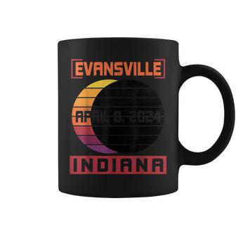 Happy Total Solar Eclipse In Evansville Indiana April 8 2024 Coffee Mug | Mazezy