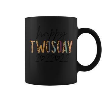 Happy Twosday 2-22-22 Leopard Twos Day 2022 Teacher Women Coffee Mug - Monsterry AU
