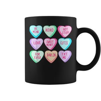 Happy Valentines Day Candy Conversation Hearts Cute Coffee Mug - Seseable