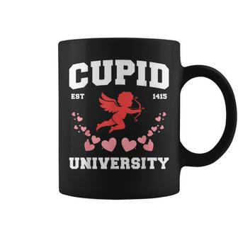 Happy Valentines Day Cupid University Pink Hearts Women Coffee Mug - Monsterry CA