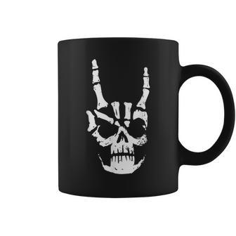 Hard Rock Skull Horn Hands Heavy Metal Gothic Coffee Mug - Seseable