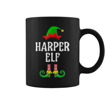 Harper Elf Personalized Name Christmas Family Matching Coffee Mug - Seseable