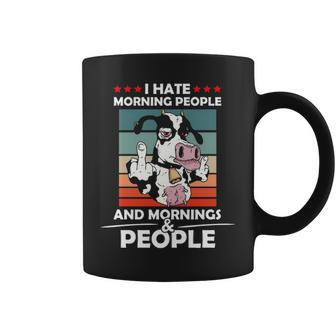 I Hate Morning People And Mornings And People Cool Cow Coffee Mug | Mazezy