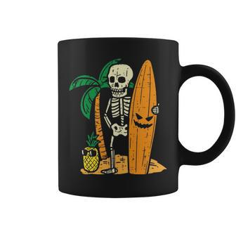 Hawaii Surfer Skeleton Cool Chill Halloween Beach Coffee Mug | Mazezy AU