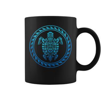 Hawaiian Tribal Sea Turtle Polynesian Symbol Coffee Mug - Monsterry