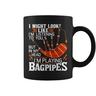 In My Head I'm Playing Bagpipes Bagpiper Bagpipe Player Coffee Mug - Thegiftio UK