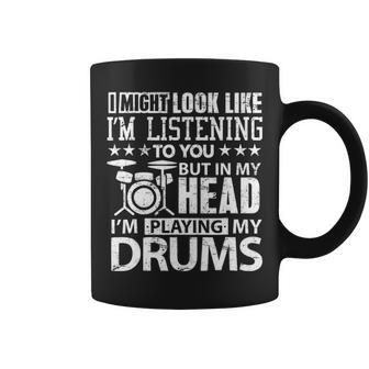 In My Head I'm Playing My Drums For Drummers Coffee Mug | Mazezy