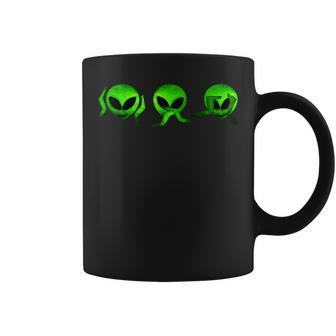 Hear No Evil Speak No Evil See No Evil Alien Coffee Mug - Monsterry UK