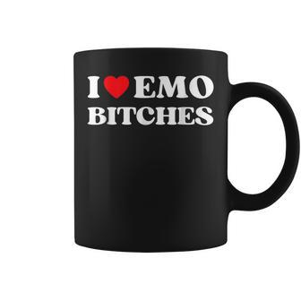 I Heart Emo Bitches Quote Red Heart Emo Girl Style Coffee Mug - Thegiftio UK
