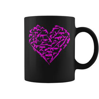 Heart Gun Love Guns Pro Guns Valentine's Day Firearms Coffee Mug - Monsterry UK
