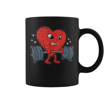 Heart Lifting Workout Valentines Day Cool Gym Bodybuilding Coffee Mug - Monsterry