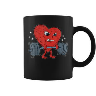 Heart Lifting Workout Valentines Day Cool Gym Bodybuilding Coffee Mug | Mazezy