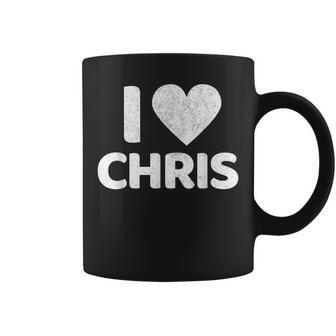 I Heart Love Chris Boyfriend Name Chris Coffee Mug - Seseable