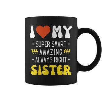 I Heart Love My Sister Family Matching Retro Coffee Mug - Monsterry UK