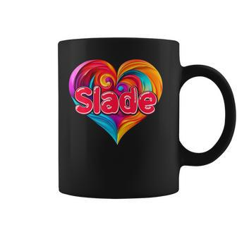 I Heart Love Slade First Name Colorful Named Coffee Mug - Seseable
