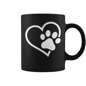 Heart With Paw For Cat Or Dog Lovers Coffee Mug - Seseable