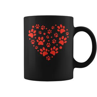 Heart Paw Print Valentines Cute Dog Love Doggie Puppy Lover Coffee Mug - Thegiftio UK