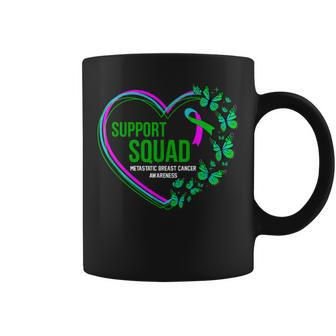 Heart Support Squad Ribbon Metastatic Breast Cancer Coffee Mug - Monsterry