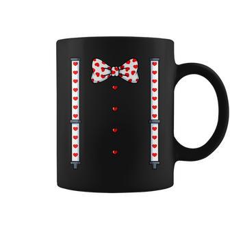 Heart Suspender Bow Tie Costume Valentines Day Cute Love Coffee Mug - Monsterry