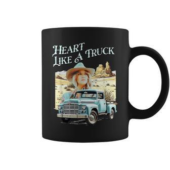 Heart Like A Truck Retro Wildflowers And Wild Horses Vintage Coffee Mug | Mazezy