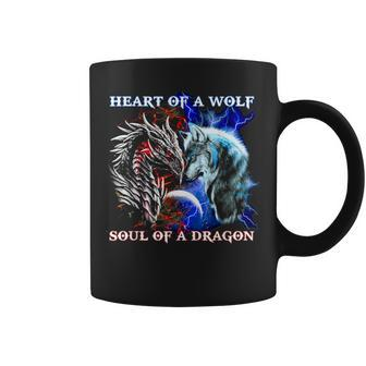 Heart Of The Wolf Soul Of A Dragon Coffee Mug | Crazezy UK