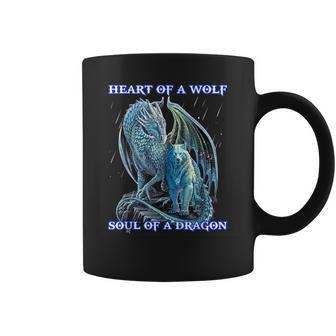 Heart Of Wolf Soul Of A Dragon Coffee Mug - Thegiftio UK