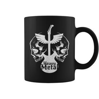Heavy Metal Flying Guitars With Skulls Rock Coffee Mug - Monsterry AU