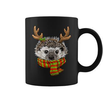 Hedgehog Christmas Reindeer Antlers Xmas Coffee Mug - Monsterry UK