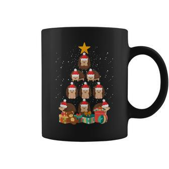 Hedgehog Christmas Tree Animal Lover Holiday Apparel Coffee Mug - Monsterry DE