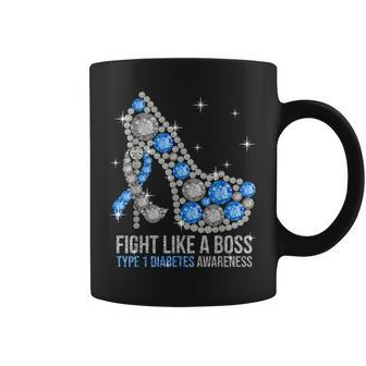 Heels Fight Like A Boss Type 1 Diabetes T1d Awareness Coffee Mug | Crazezy