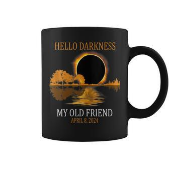 Hello Darkness April 8 2024 Total Solar Eclipse 2024 Coffee Mug - Seseable