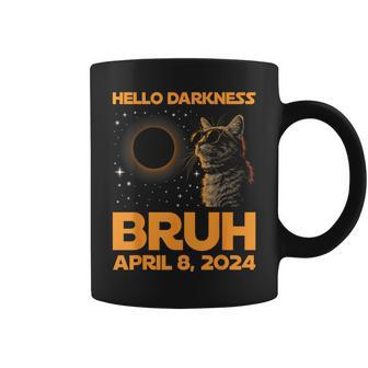 Hello Darkness Bruh Cat Lover Solar Eclipse April 08 2024 Coffee Mug - Thegiftio UK
