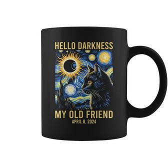Hello Darkness Cat Total Solar Eclipse April 8 2024 Coffee Mug - Monsterry DE