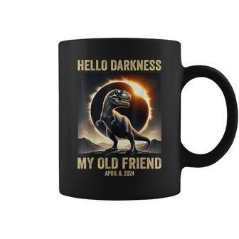 Hello Darkness Dino T-Rex Solar Eclipse April 8 2024 Coffee Mug - Seseable
