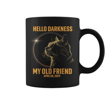 Hello Darkness My Old Friend Cat Solar Eclipse April 08 2024 Coffee Mug | Mazezy