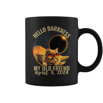 Hello Darkness My Old Friend Cat With Solar Eclipse Glasses Coffee Mug | Mazezy