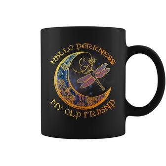 Hello Darkness My Old Friend Crescent Moon Dragonfly Coffee Mug - Monsterry UK