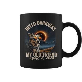 Hello Darkness My Old Friend Dog With Solar Eclipse Glasses Coffee Mug | Mazezy