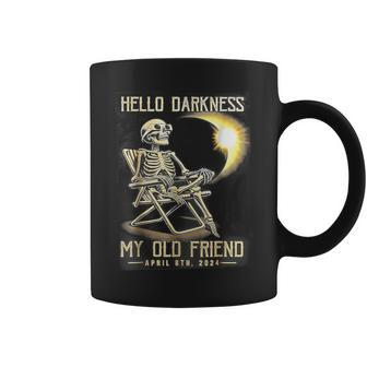 Hello Darkness My Old Friend Skeleton Solar Eclipse T- Coffee Mug - Seseable