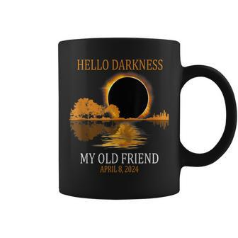 Hello Darkness My Old Friend Total Solar Eclipse 2024 Coffee Mug - Seseable
