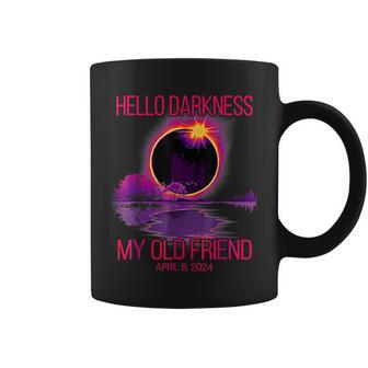 Hello Darkness My Old Friend Pink Solar Eclipse April Coffee Mug - Monsterry