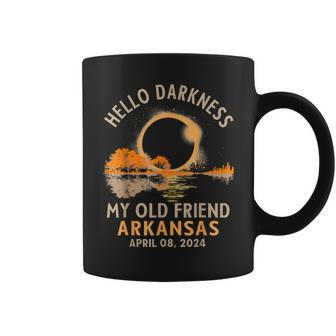 Hello Darkness My Old Friend Total Eclipse 2024 Arkansas Coffee Mug - Monsterry DE