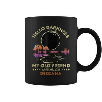 Hello Darkness My Old Friend Total Eclipse 2024 Indiana Coffee Mug - Seseable